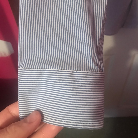 Goodfellow & Co. Blue & White Striped Button Down Shirt Mens Medium M 15 to 15.5 - Picture 8 of 12